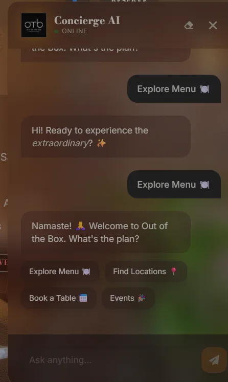 Concierge AI — Mobile Chat Flow