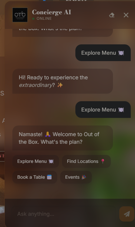 Concierge AI — Mobile Chat Flow